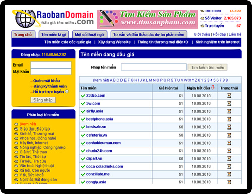 Rao bán domain - Trung Tâm mua bán tên miền