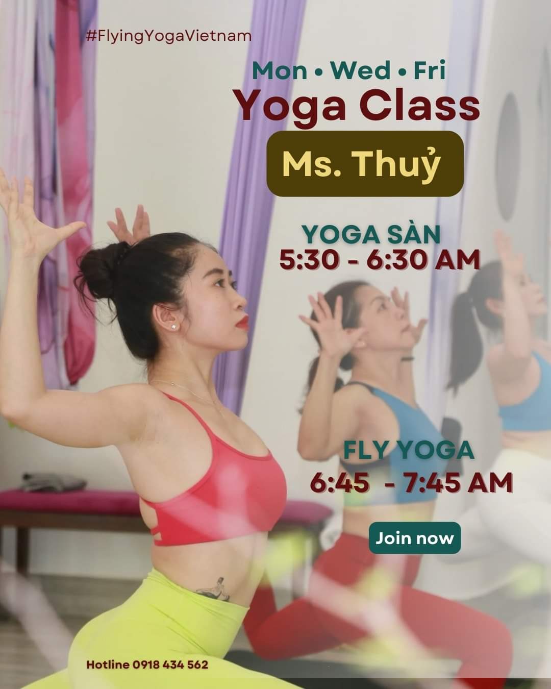 Phòng tập học yoga bay TPHCM chất lượng và uy tín