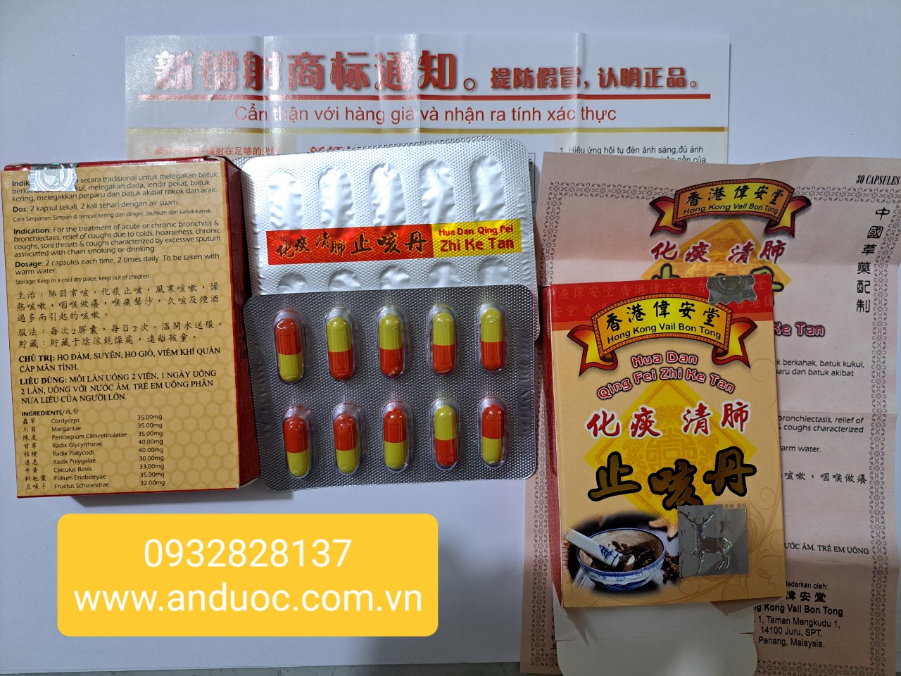 Ho malaysia trị hen suyễn, ho dàm, viêm khí quản