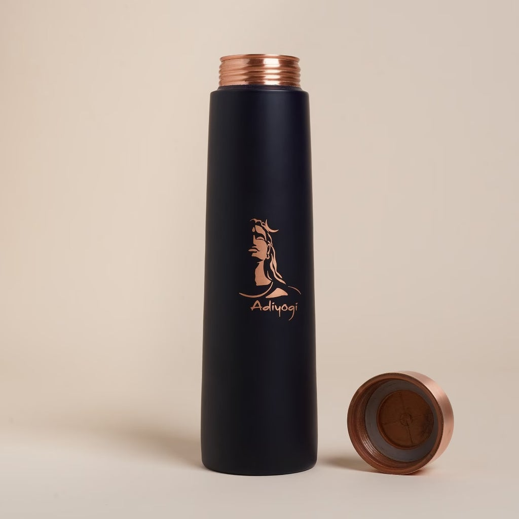Bình nước bằng đồng có in hình Adiyogi - 900 ml